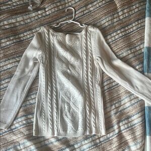 White Barn Cream Cable Knit Sweater